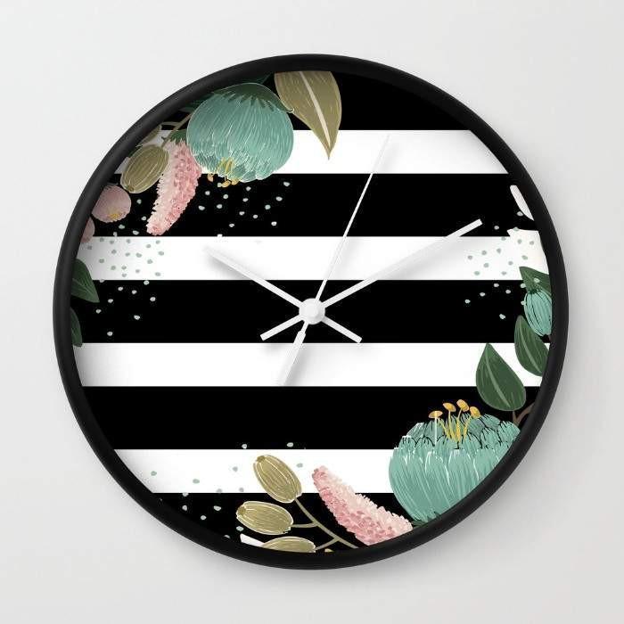 Line Wall Clock – Modern Minimalist 10” Decorative Clock (Black or White Frame) lifestyle product image