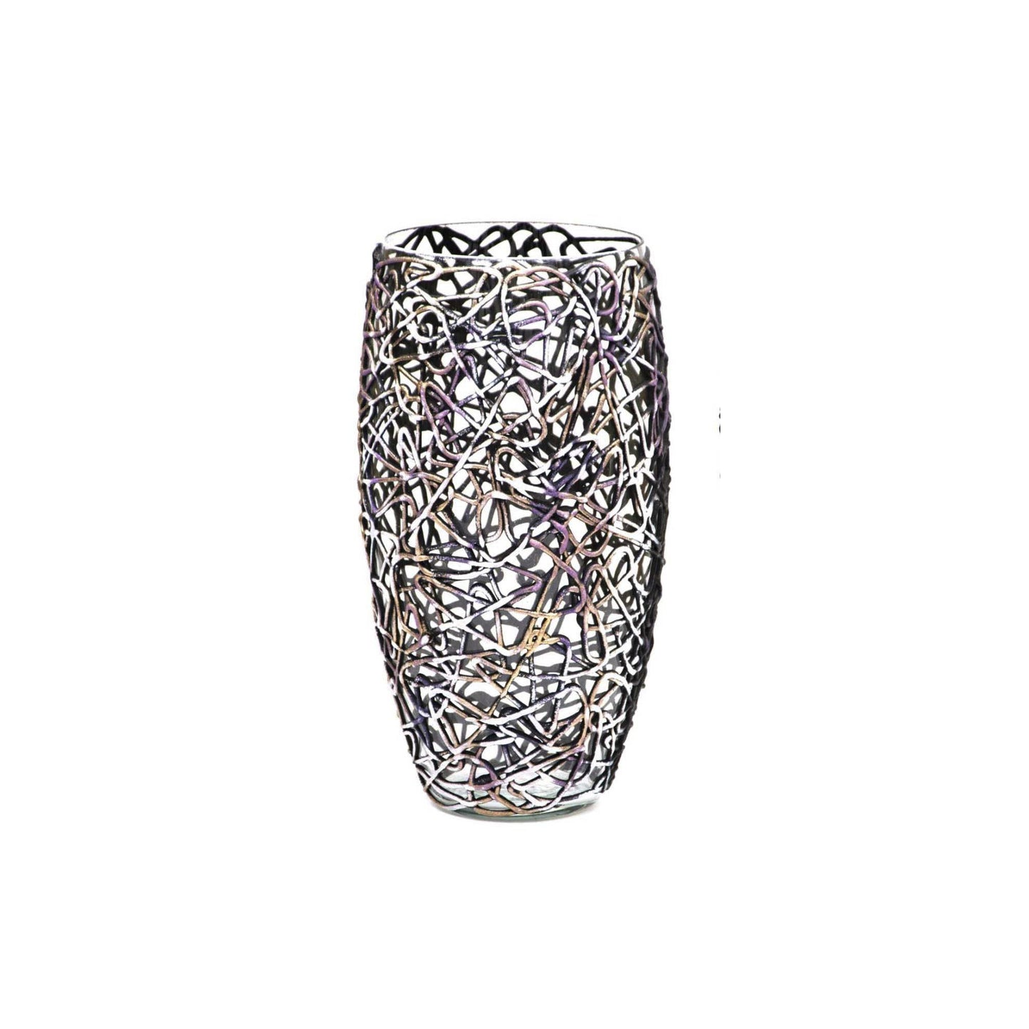 Art Decorated Glass Oval Vase | Modern Interior Home Décor Accent lifestyle product image