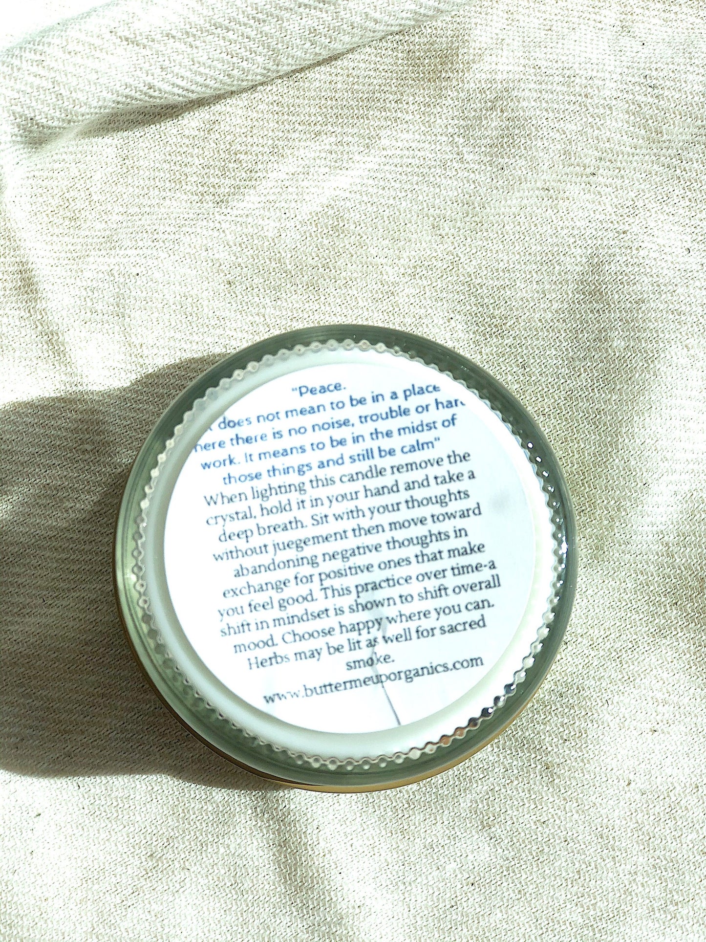 Peace Candle / Serenity Candle / Intention Candle / Ritual Candle / lifestyle product image