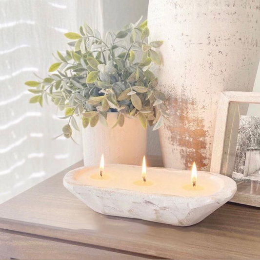 Farmhouse Dough Bowl Candle – Fresh Linen | Handmade Soy Candle lifestyle product image
