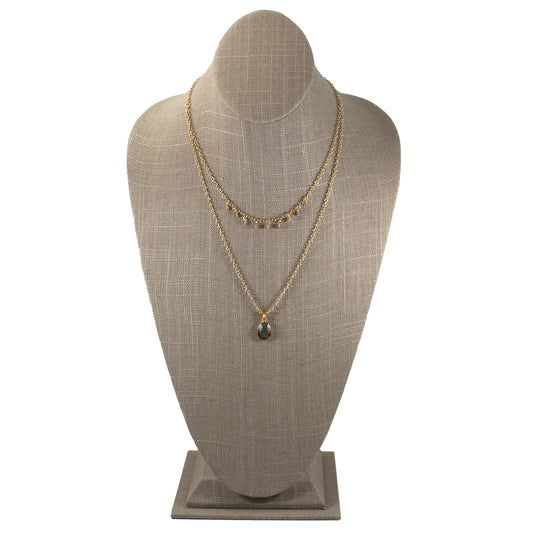 Labradorite Layered Pendant Necklace – Natural Gemstone Jewelry lifestyle product image