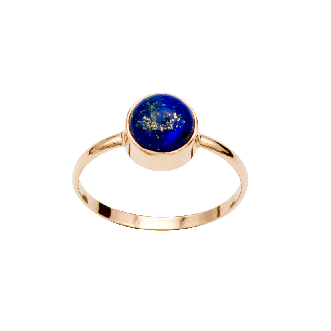 Lapis Lazuli Round Bezel Ring | 14K Gold Filled Band lifestyle product image