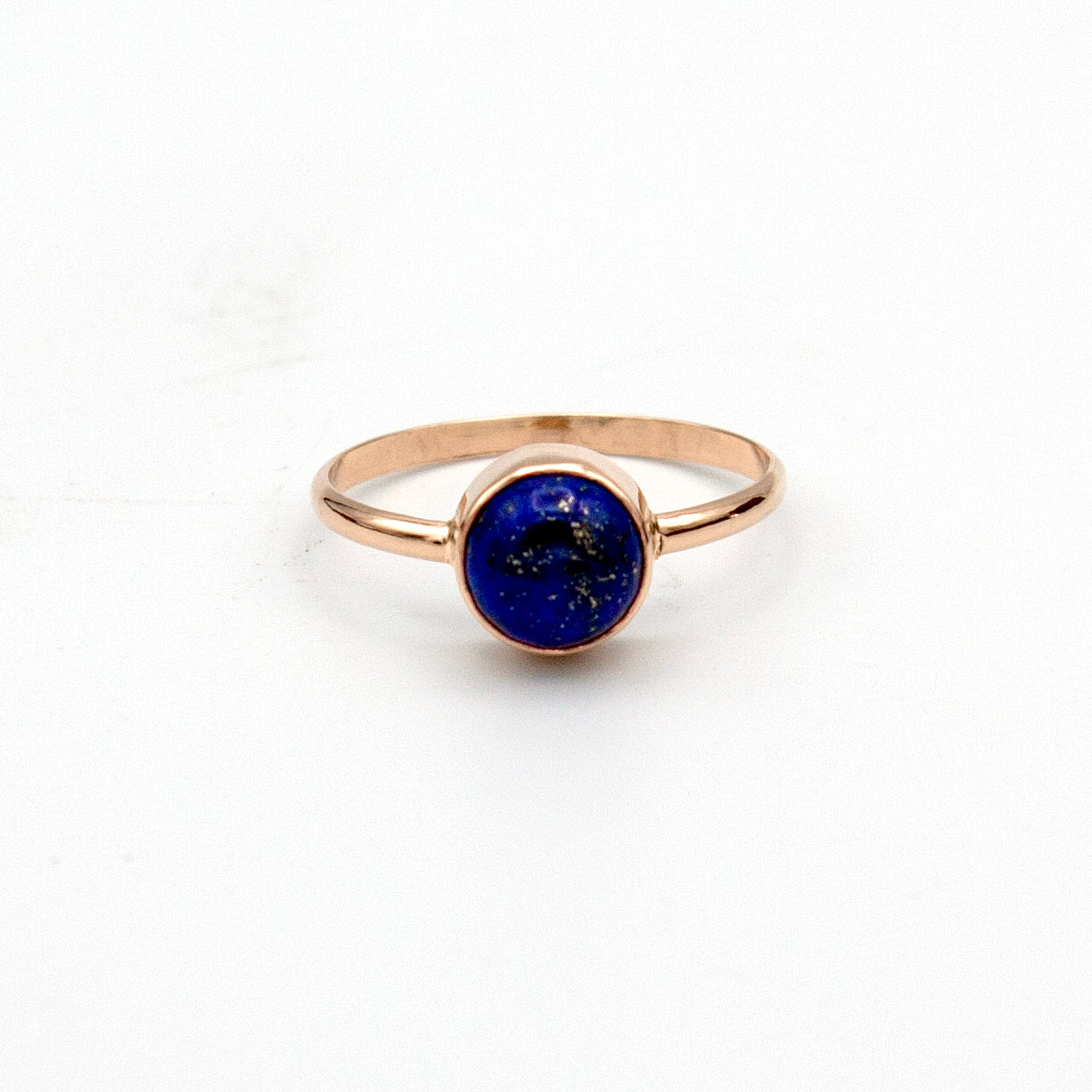 Lapis Lazuli Round Bezel Ring | 14K Gold Filled Band lifestyle product image