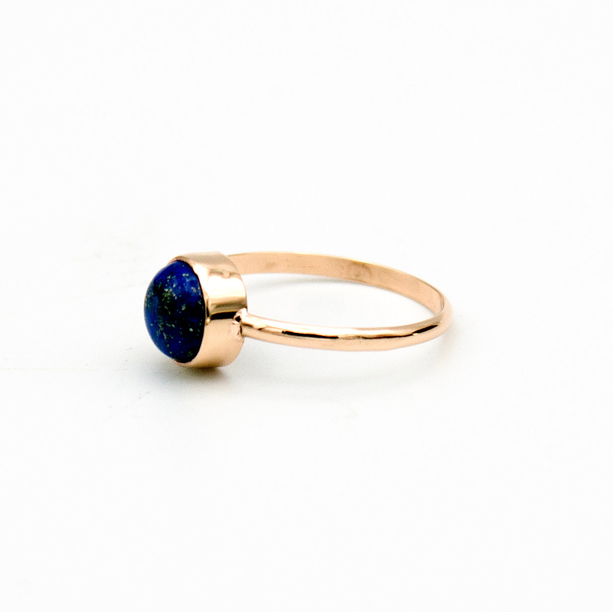 Lapis Lazuli Round Bezel Ring | 14K Gold Filled Band lifestyle product image