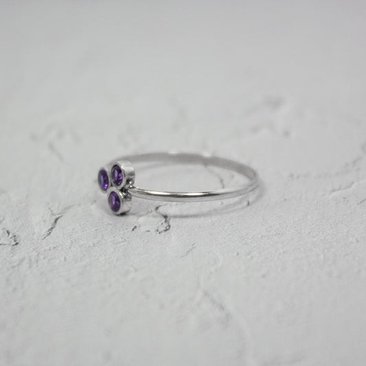 Amethyst Cluster Sterling Silver Ring lifestyle product image