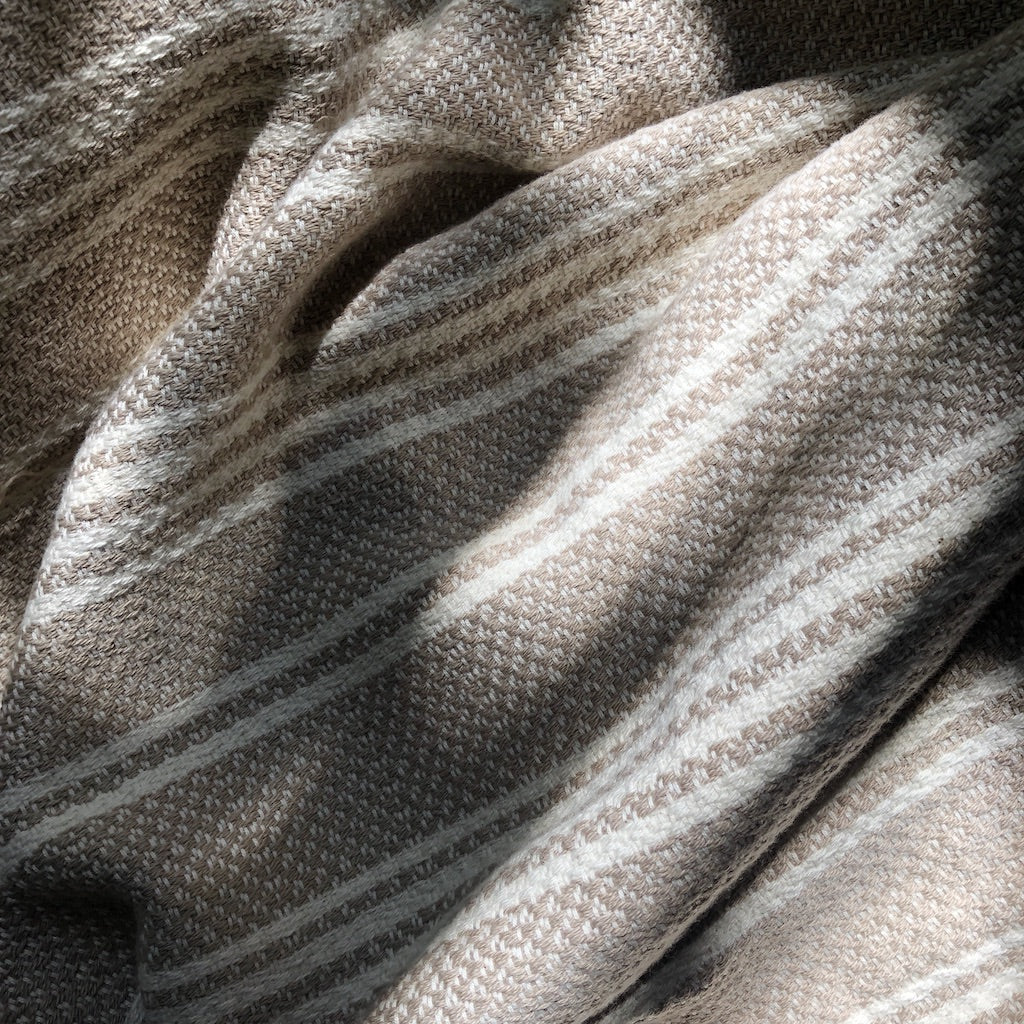 Woven Stripe Turkish Throw Blanket | Cozy 100% Cotton Boho Blanket with Fringe lifestyle product image